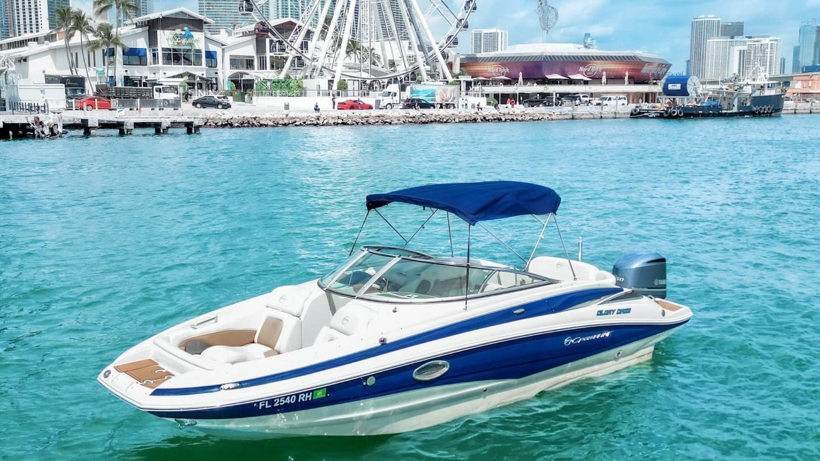 Glory Daze 30' bowrider by the Bayside Ferris wheel, Miami