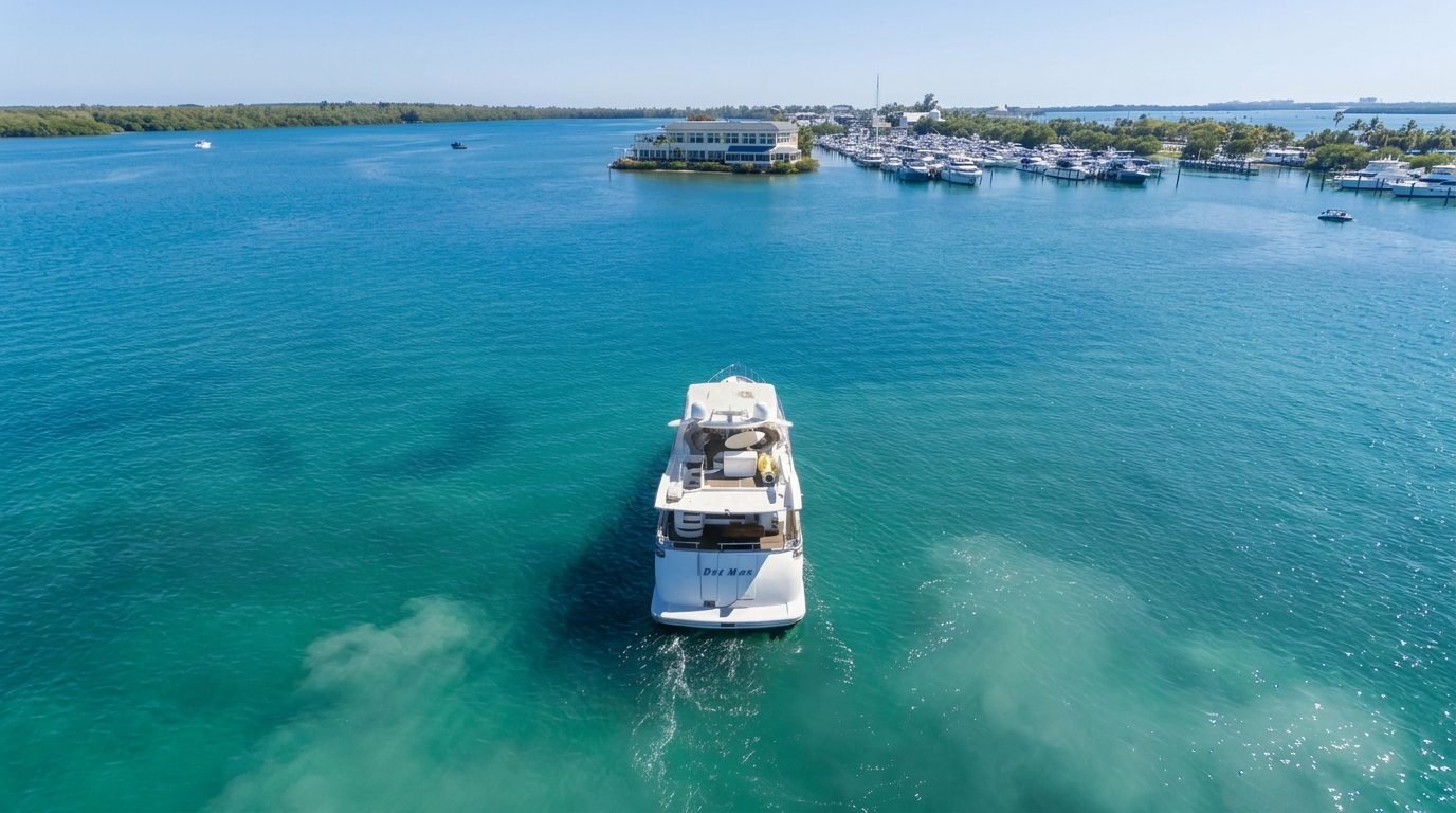 Azimut 90' Delmar anchored in Biscayne Bay