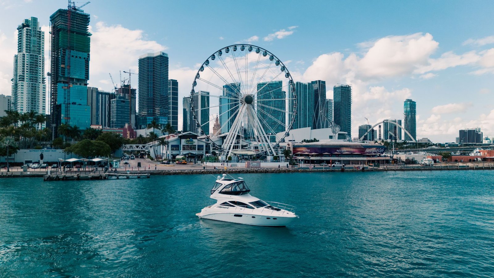 Sail La Vie 50' Sea Ray Express Bridge by the Bayside Ferris wheel, Miami