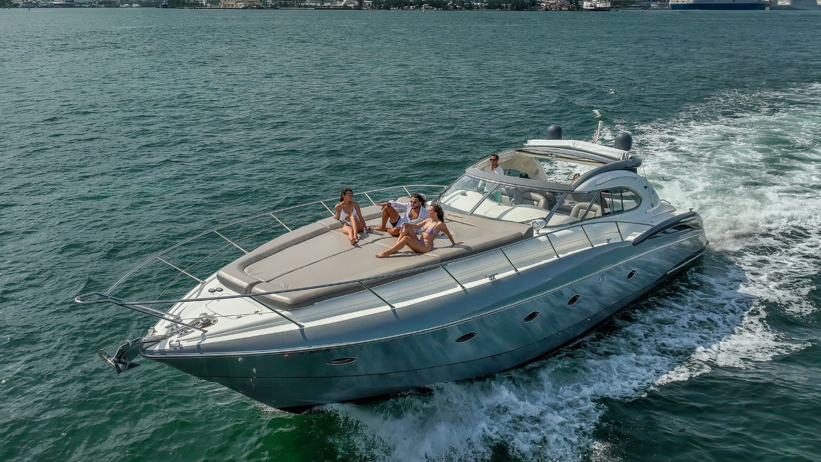 Sunseeker Predator 60' 2 Tiffany underway on Biscayne Bay